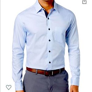 Tasso Elba Men's Blue/white pinstripe Button Shirt